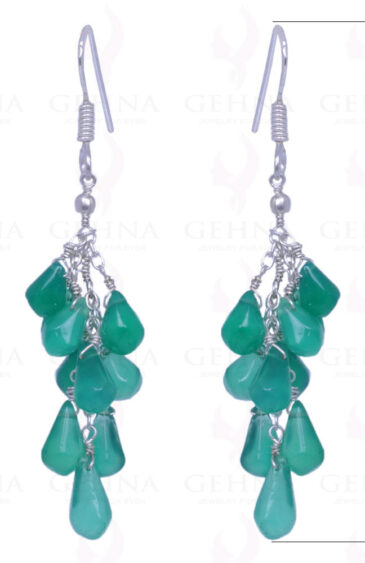 Teardrop Green Onyx .925 Sterling Silver Earrings ES-1109