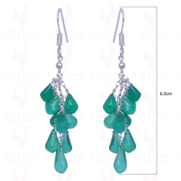 Teardrop Green Onyx .925 Sterling Silver Earrings ES-1109