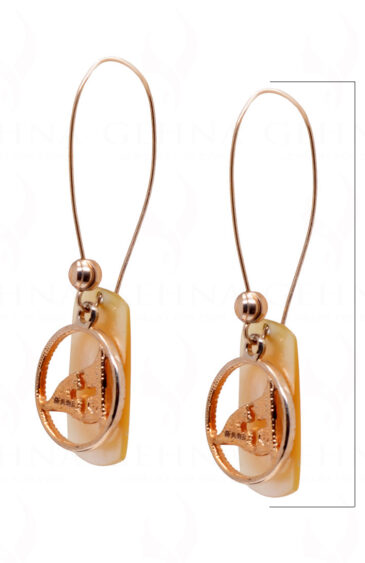 Mother Of Pearl Studded Gold Plated Earrings FE-1109