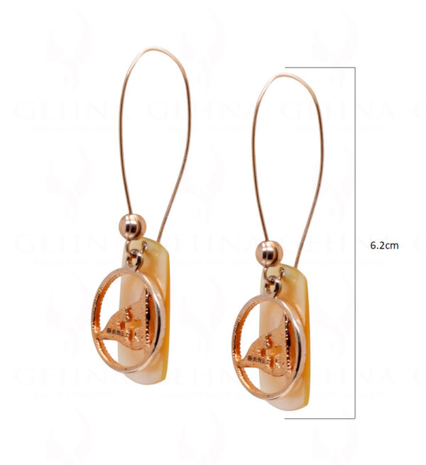 Mother Of Pearl Studded Gold Plated Earrings FE-1109