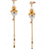Pearl & Simulated Diamond Studded Tassel Earrings FE-1110
