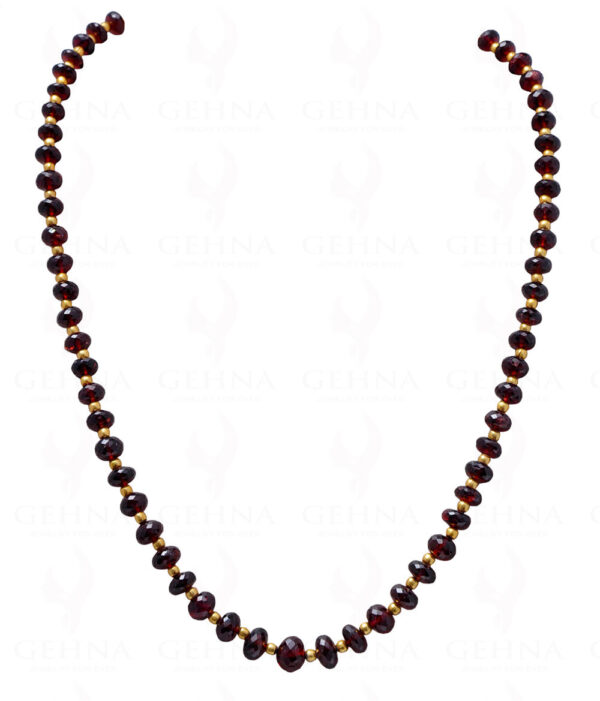 Red Garnet Gemstone Faceted Bead Necklace With 925 Solid Silver Elements NS- 1111 – Online Gemstone & Jewelry Store By Gehna Jaipur