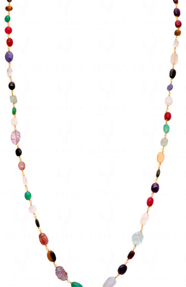 Multi Color Gemstone Necklace In.925 Sterling Silver CS-1112