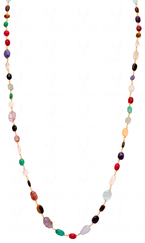 Multi Color Gemstone Necklace In.925 Sterling Silver CS-1112