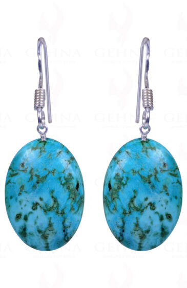 Turquoise Gemstone Oval Shaped Earrings Made In .925 Sterling Silver ES-1112