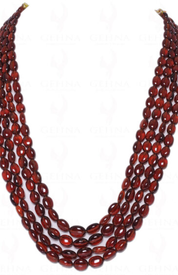 4 Rows Of Hessonite Gemstone Bead Necklace NP-1112