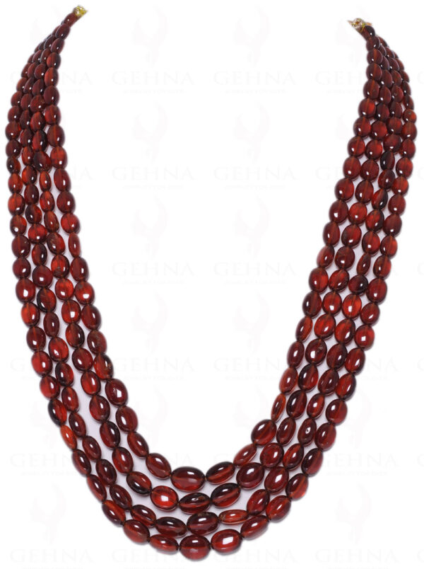 4 Rows Of Hessonite Gemstone Bead Necklace NP-1112