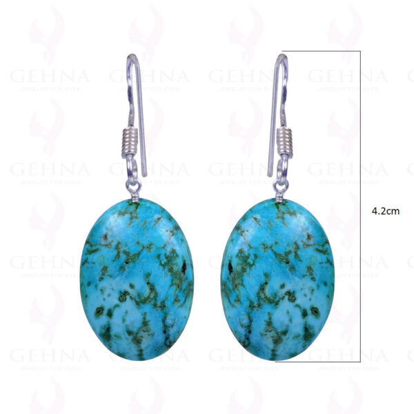 Turquoise Gemstone Oval Shaped Earrings Made In .925 Sterling Silver ES-1112