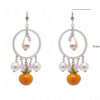 Pearl & Rose Quartz Studded Round Shape Earrings FE-1112