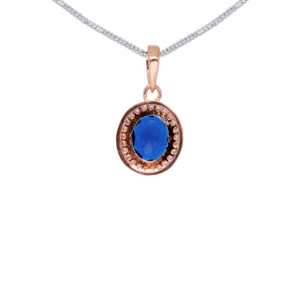 Trendy Blue Sapphire & Classic White Topaz Studded Pendant & Earring Set FP-1112