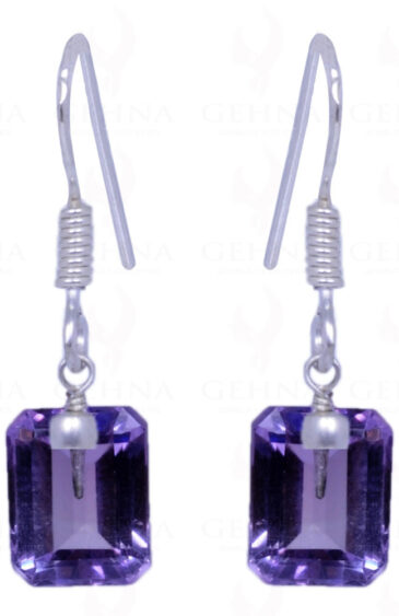 Amethyst Gemstone Earrings Made In .925 Sterling Silver ES-1113