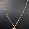 Pearl & Emerald Gemstone Knotted Chain In .925 Sterling Silver Cm1113
