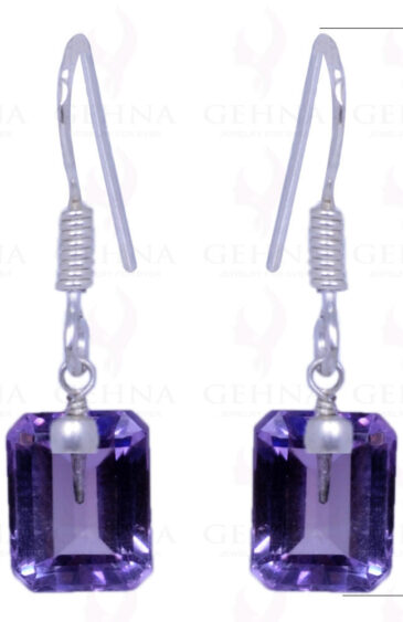 Amethyst Gemstone Earrings Made In .925 Sterling Silver ES-1113