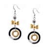 Yellow White & Black Rhoduim Plated Earrings FE-1113