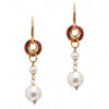 Pearl & Tourmaline Studded Dangle Earrings FE-1114