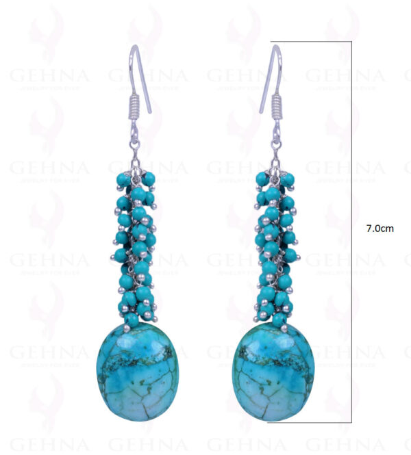 Turquoise Gemstone Earrings Made In .925 Sterling Silver ES-1114