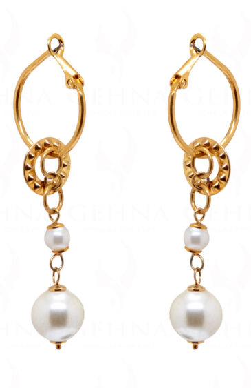 Pearl & Tourmaline Studded Dangle Earrings FE-1114