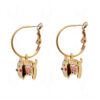 Simulated Diamond Studded Gold Plated Pigge Shaped Earrings FE-1115