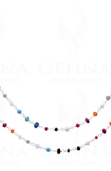 Multi Color Gemstone Faceted Bead Necklace CS-1116