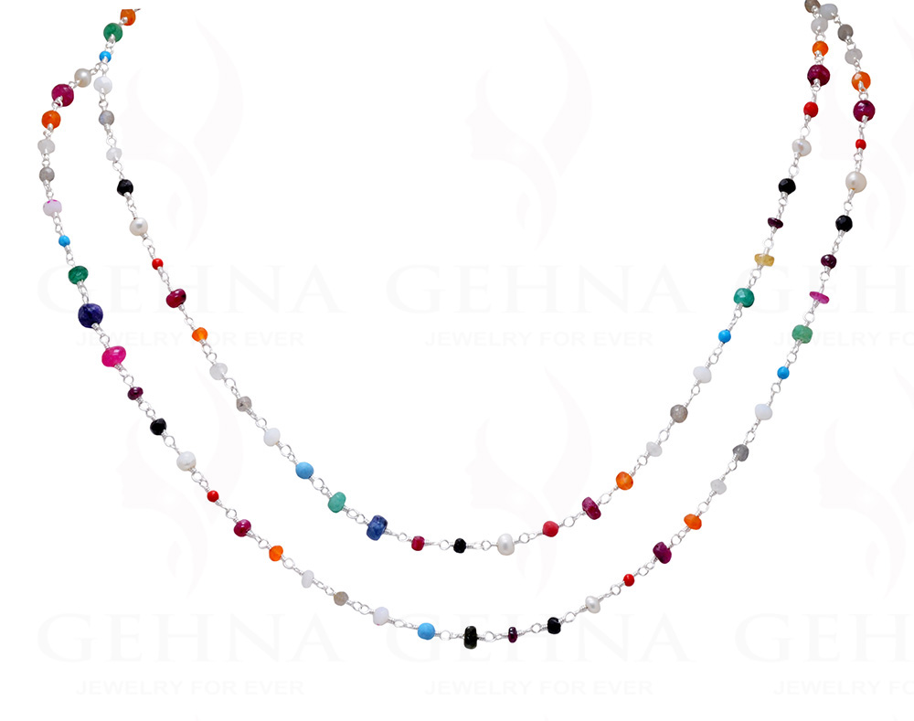 Multi Color Gemstone Faceted Bead Necklace CS-1116