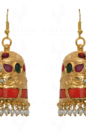 All 9 Precious Gemstone Bead Lac Earring LE01-1116