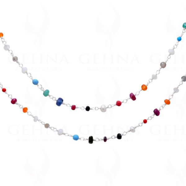 Multi Color Gemstone Faceted Bead Necklace CS-1116