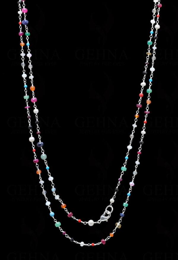 Multi Color Gemstone Faceted Bead Necklace CS-1116