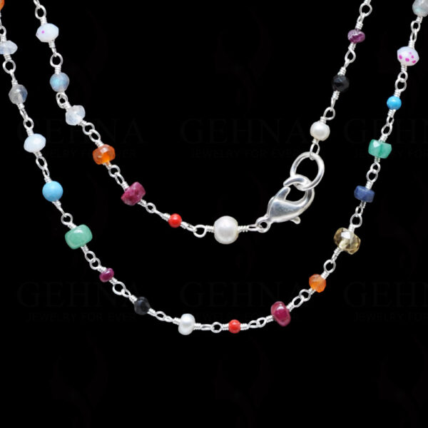 Multi Color Gemstone Faceted Bead Necklace CS-1116