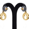 Simulated Diamond Studded Gold Plated Fish Shaped Earrings FE-1117