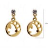 Simulated Diamond Studded Gold Plated Fish Shaped Earrings FE-1117