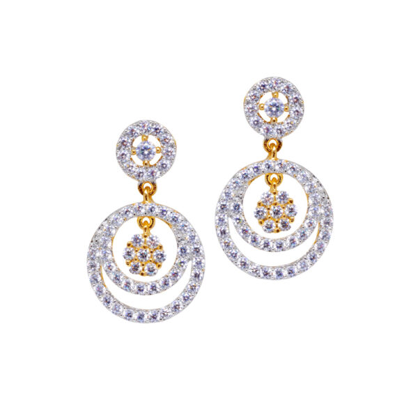 Sparkling Topaz Studded Round Shaped Pendant & Earring Set FP-1117