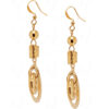 Yellow Gold Plated Bow & Round Shaped Elegant Pair Of Earrings FE-1119