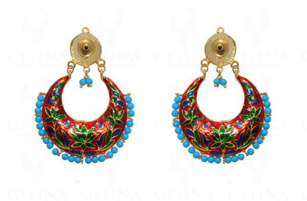 Turquoise Gemstone Chand Bali Earring LE01-1119