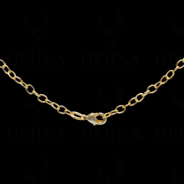 Golden Color Pearl Coin Shape Knotted Chain In .925 Sterling Silver Cm1119