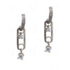 Simulated Diamond Studded Silver Plated Earrings FE-1120