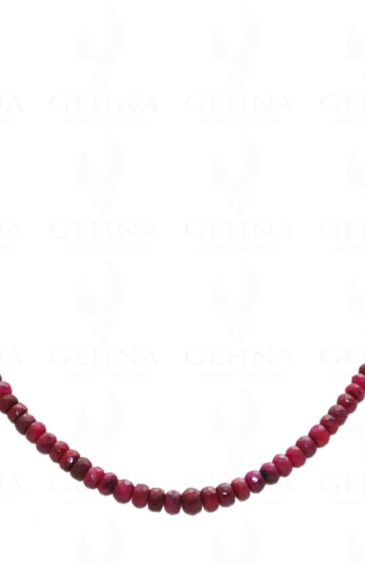 Ruby Gemstone Round Faceted Bead String NP-1120