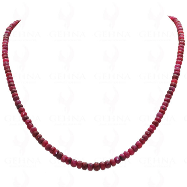 Ruby Gemstone Round Faceted Bead String NP-1120