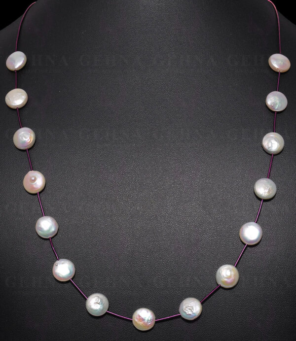 Coin Shaped Mother Of Pearl Bead Necklace NM-1121