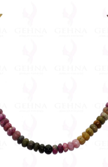 Multi Tourmaline Gemstone Round Shaped Bead Strand Necklace NS-1121