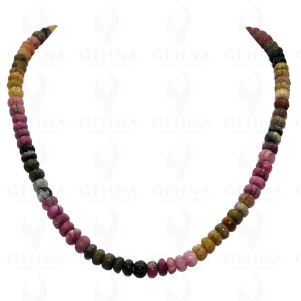 Multi Tourmaline Gemstone Round Shaped Bead Strand Necklace NS-1121