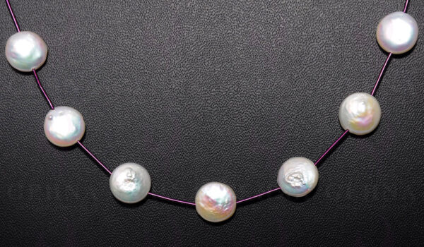 Coin Shaped Mother Of Pearl Bead Necklace NM-1121