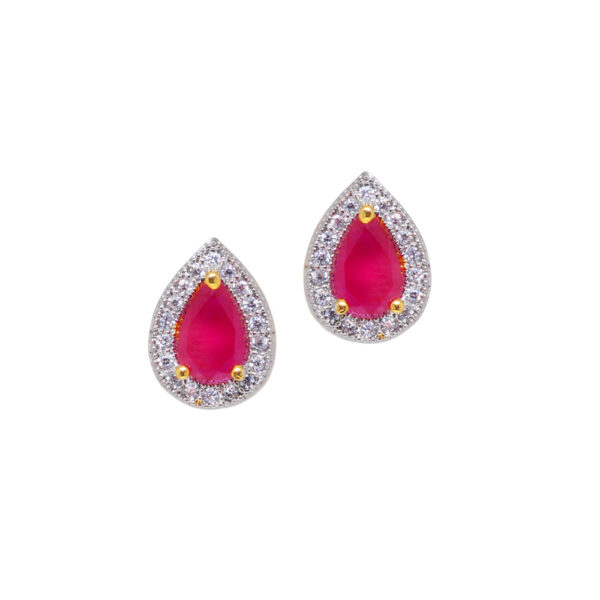 Ethnic Ruby & Classic Topaz Studded Pendant & Earring Set FP-1121