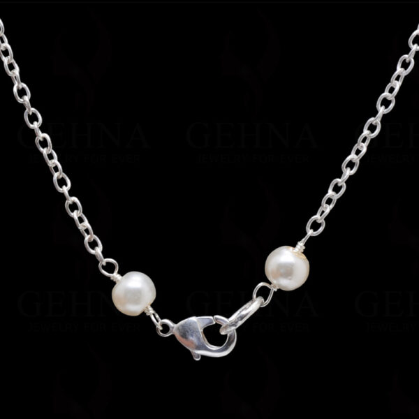 Mother Of Pearl Coin Shape Knotted Chain In .925 Sterling Silver Cm1121