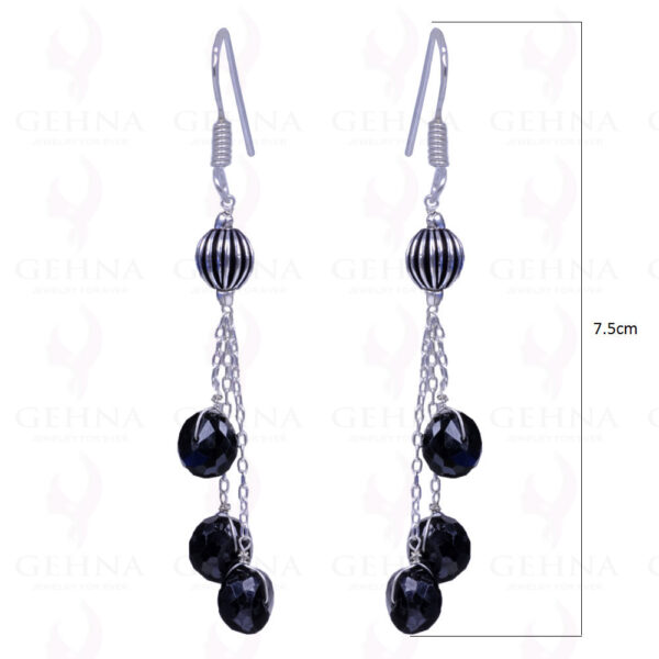 Black Spinel Gemstone Earrings Made In .925 Sterling Silver ES-1122