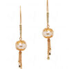 Simulated Diamond & Long Fringe Pearl Studded Tassel Earring FE-1123