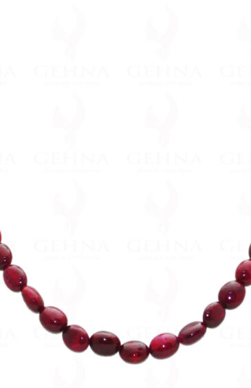 Ruby Gemstone Oval Shaped Cabochon Bead Strand NP-1124