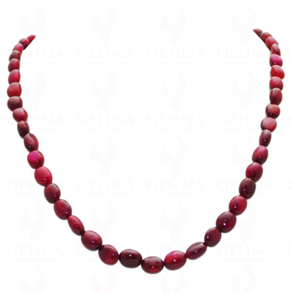 Ruby Gemstone Oval Shaped Cabochon Bead Strand NP-1124