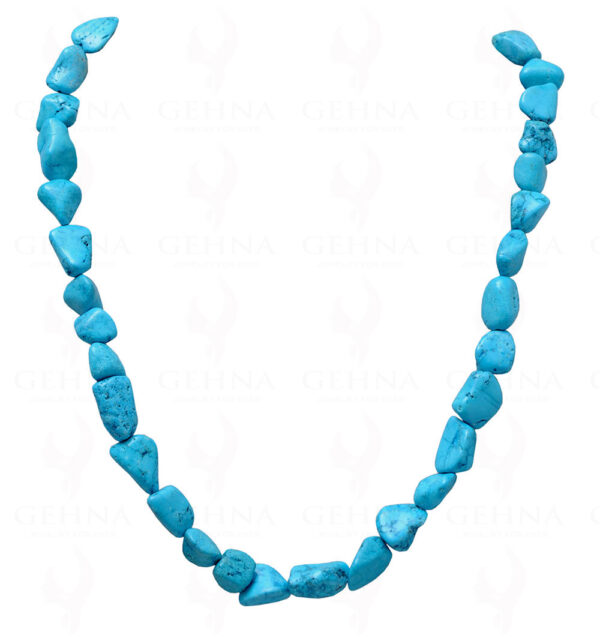 Blue Turquoise Gemstone Tumble Bead String Necklace NS-1124