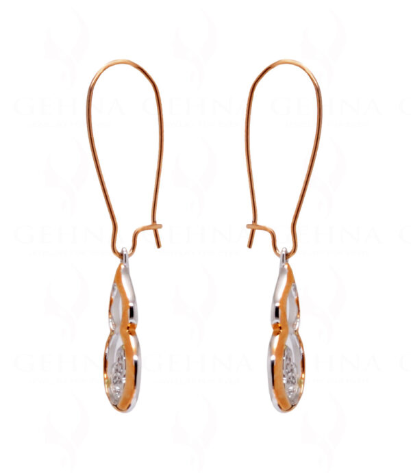 Simulated Diamond Studded Gold Plated Earrings FE-1124