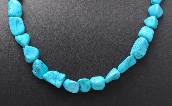 Blue Turquoise Gemstone Tumble Bead String Necklace NS-1124